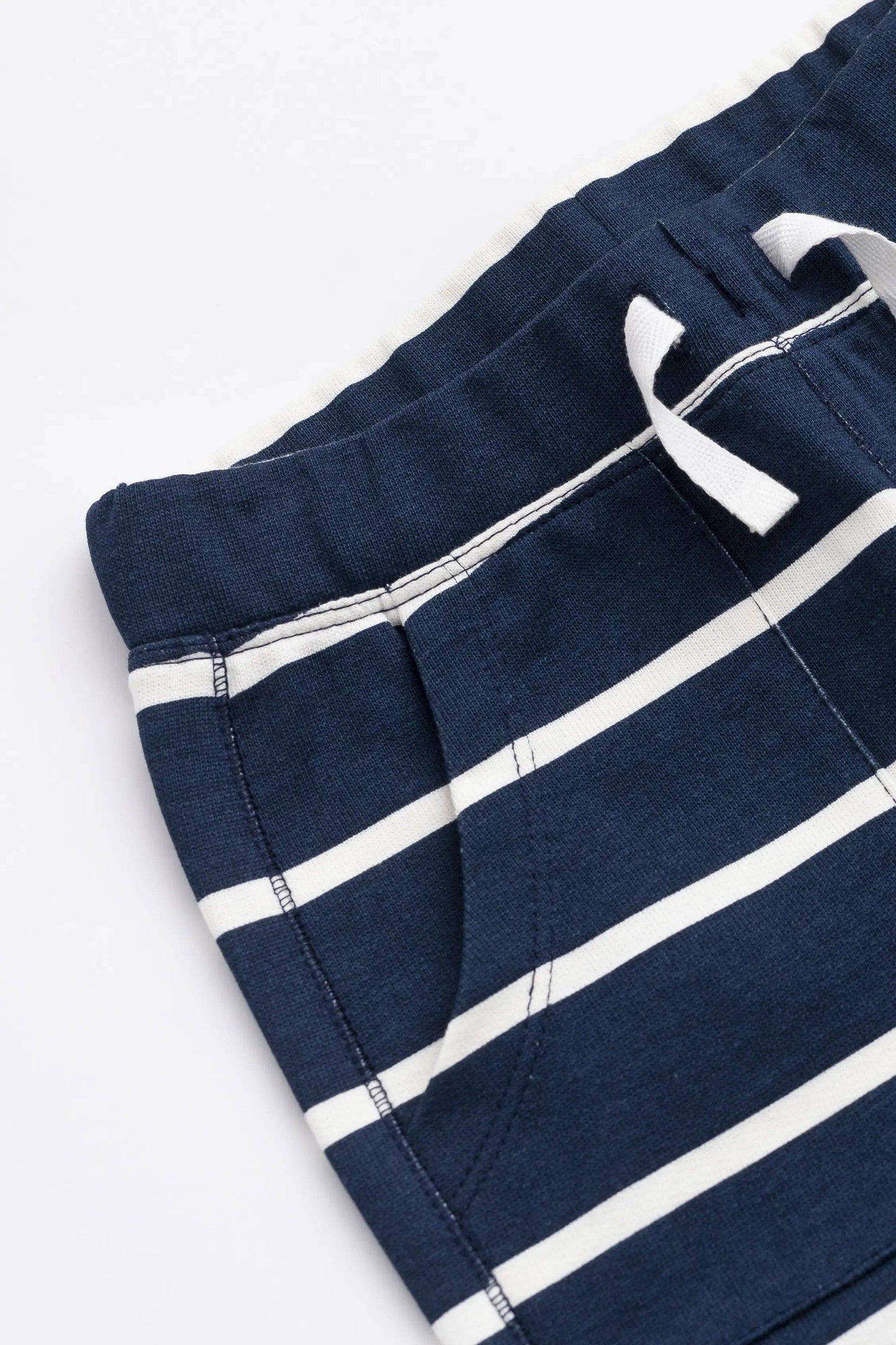 Organic Cotton Sweatshorts | Navy Stripe