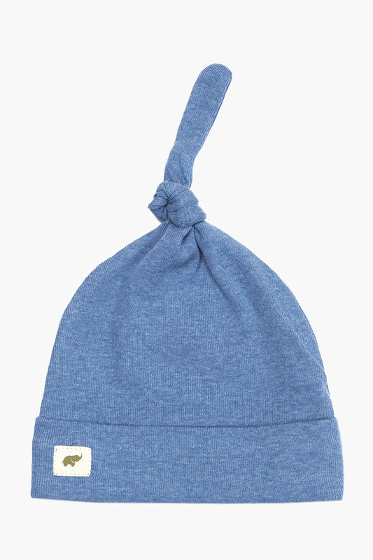 Baby Top Knot Cap | Light Blue Heather