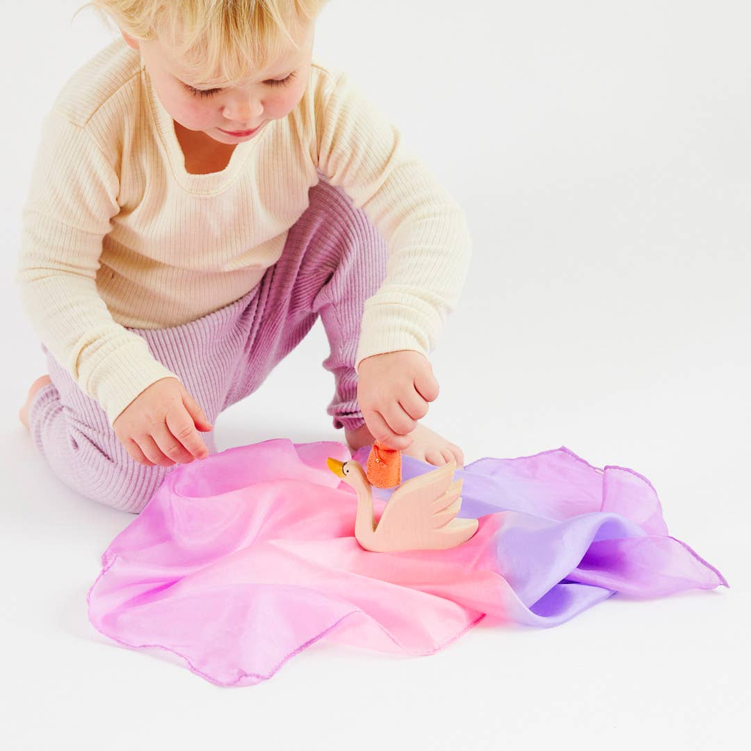 Mini Enchanted Playsilks - 100% Silk Natural, Waldorf Toys