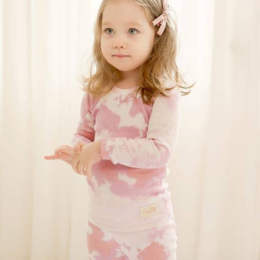 Cotton Tie Dye Long Sleeve PJ - Pink Purple