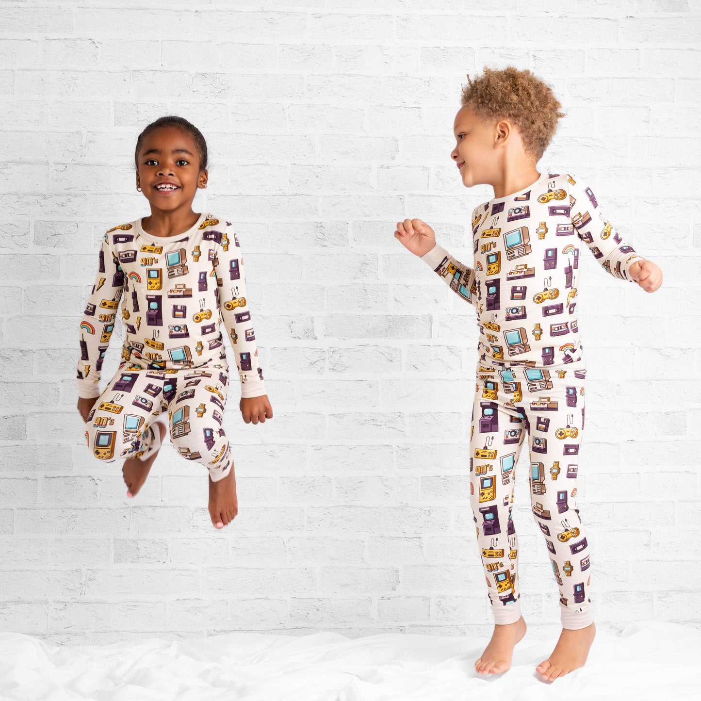 90's Retro Long Sleeve Bamboo Toddler Pjs