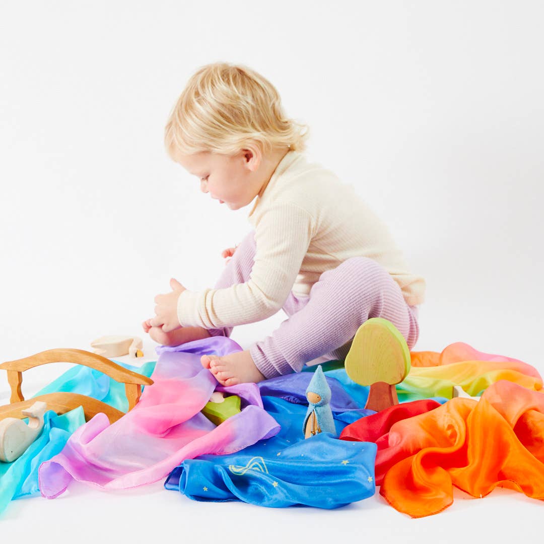 Mini Enchanted Playsilks - 100% Silk Natural, Waldorf Toys