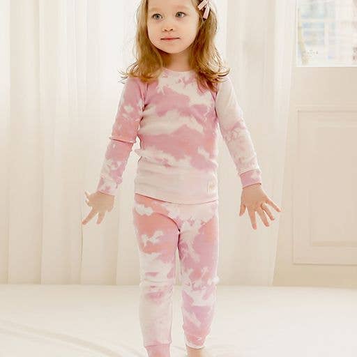 Cotton Tie Dye Long Sleeve PJ - Pink Purple