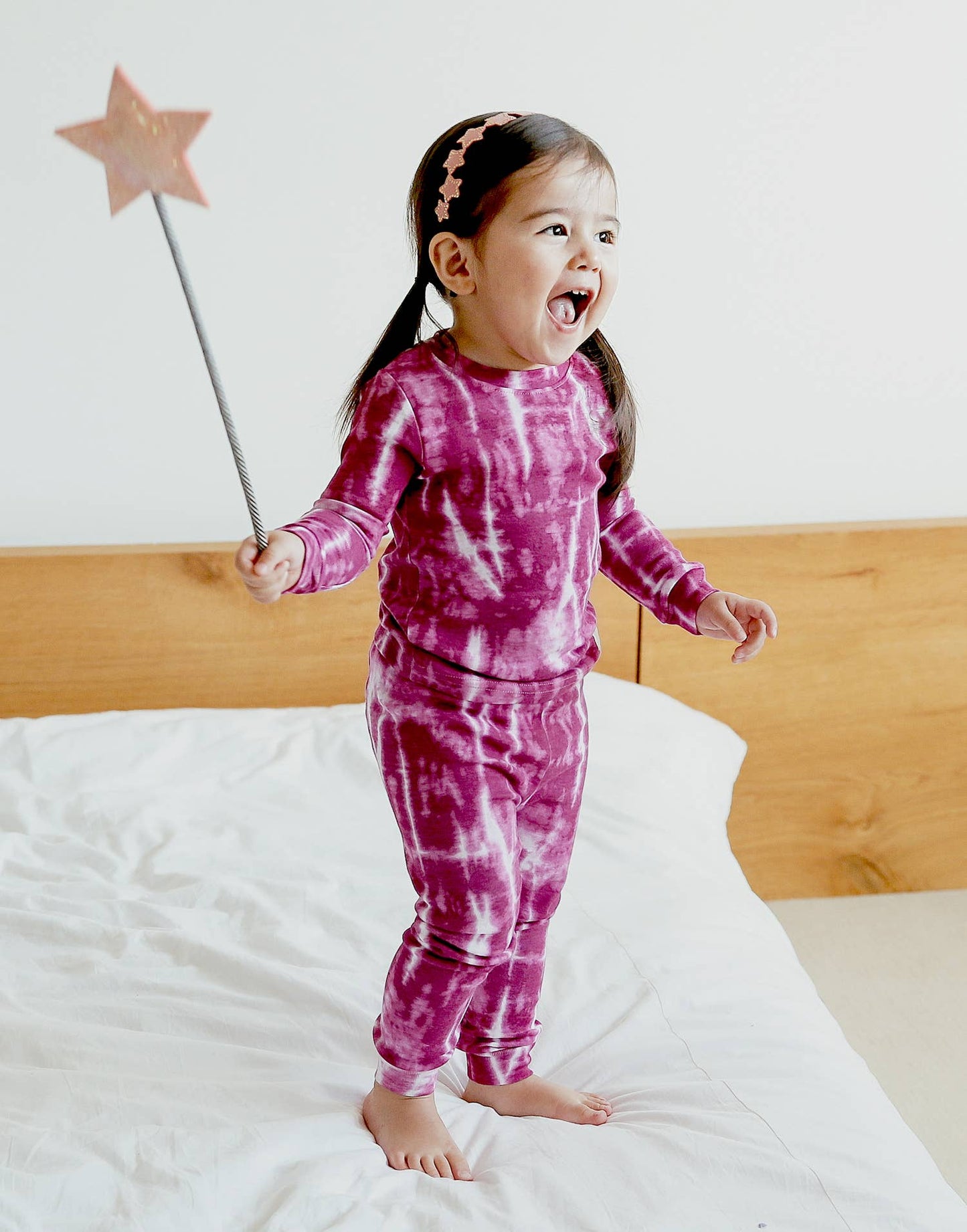 Cotton Tie Dye Long Sleeve PJ - Plum