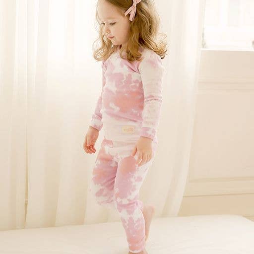 Cotton Tie Dye Long Sleeve PJ - Pink Purple