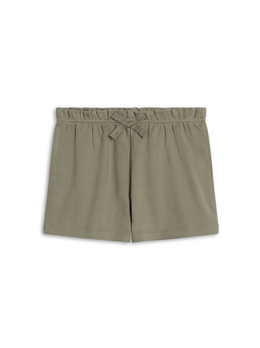 Organic Cotton Ruffle Waist Shorts - Fern