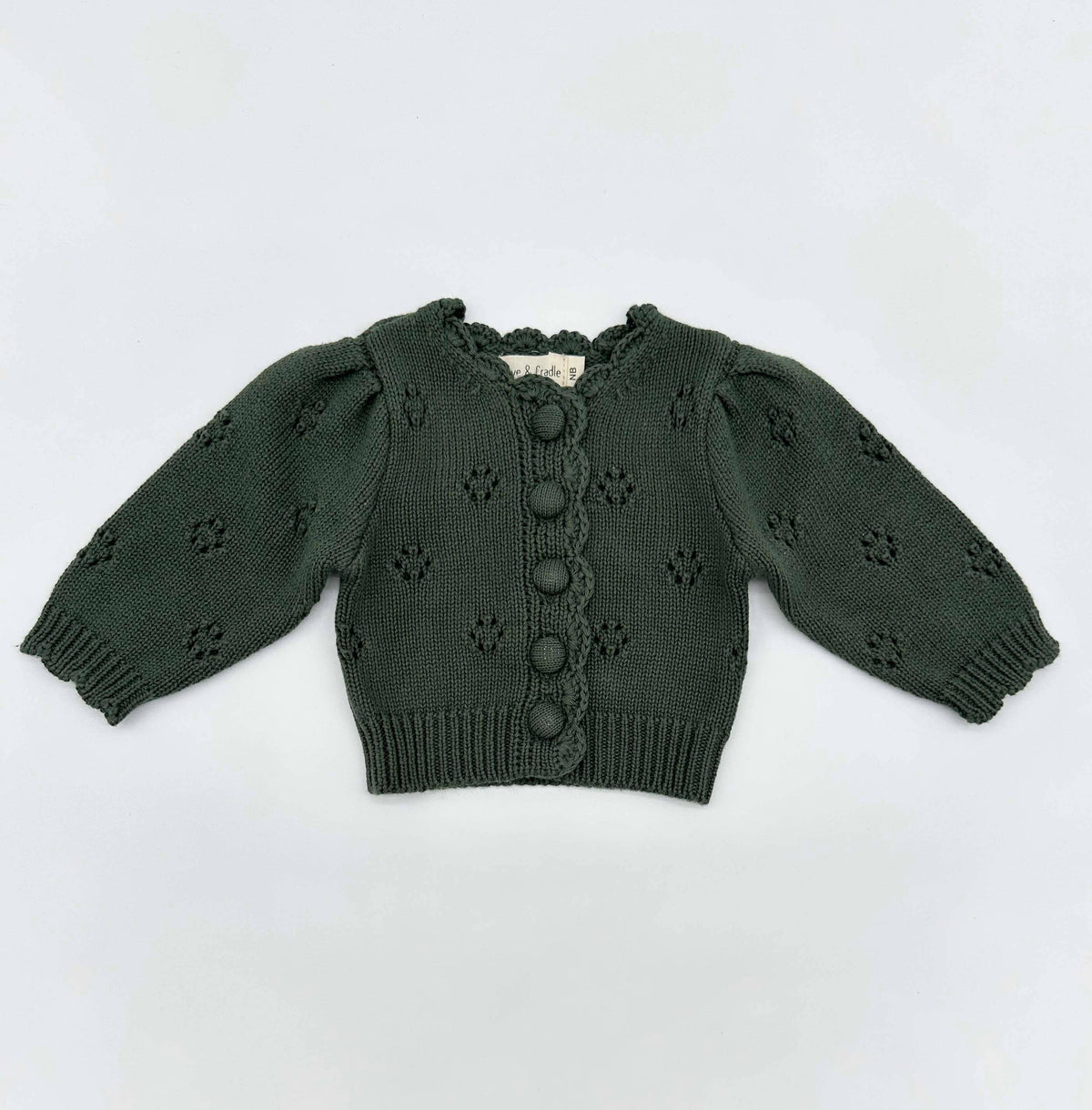 100% Cotton Anita Cardigan | Green